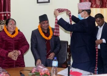 सामाजिक विकास मन्त्री घिमिरे र राज्यमन्त्री गजमेरको विदाई