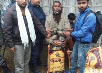 नेपाल नेशनल डेभलपमेन्ट सोसाइटी द्वारा आगलागि भएका परिवारलाई राहत वितरण
