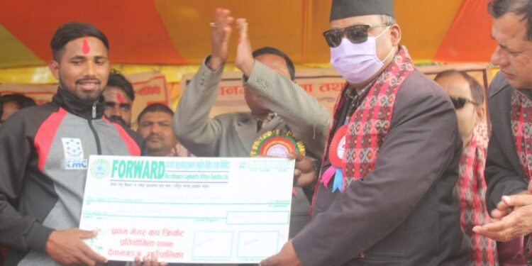 प्रथम अध्यक्ष कप क्रिकेट टुर्नामेन्ट खेलको उपाधी भारतको अररियालाई