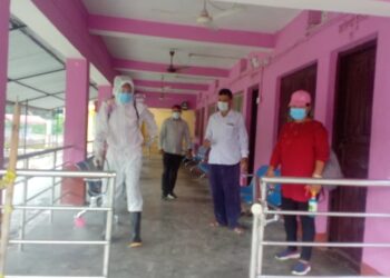 कांग्रेसद्धारा जगदगुरु पिठ क्षेत्र सेनिटाइज