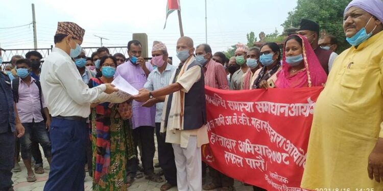 किसान महासंघ सप्तरीले प्रधानमन्त्रीलाई हस्ताक्षर पठायो