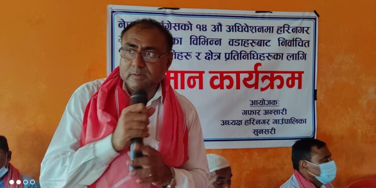 सुनसरी कांग्रेसको उपसभापति पदमा अंसारीको घोषणा