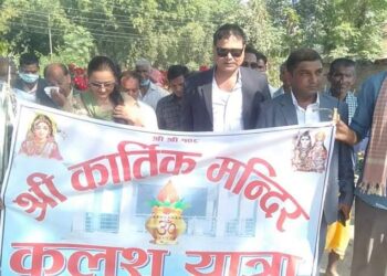 इनरुवा–८ मा कलश यात्रासँगै मन्दिरको उद्घाटन