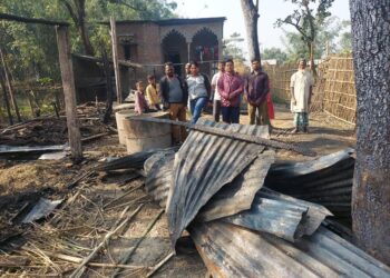 घुस्कीमा आगलागी हुँदा दुई घर जलेर नष्ट, ५ लाख बराबरको क्षति