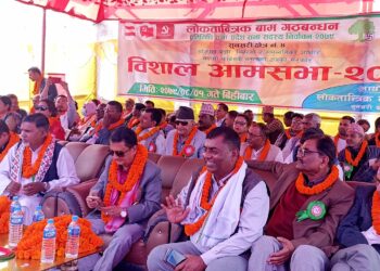 लौकहीमा लोकतान्त्रिक बाम गठबन्धनको शक्ति प्रदर्शन