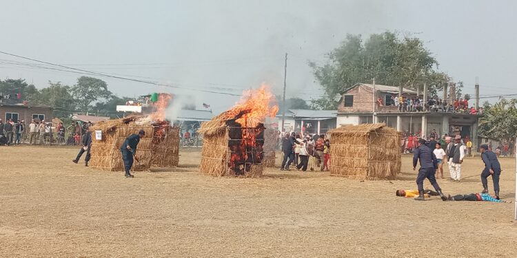 रामधुनीको पिप्रामा विपतबाट बच्न कृतिम घटना अभ्यास
