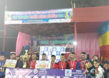 दाेश्राे रात्रिकालिन मेयर कप भलिबलमा नेपाल प्रहरी विशेष सुरक्षा गण दुहबी विजय