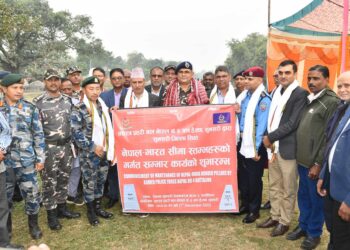नेपाल–भारतसीमा स्तम्भहरुको मर्मत तथा सम्भार कार्य सुनसरीमा शुभारम्भ